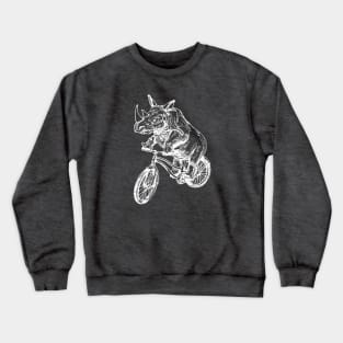 SEEMBO Rhinoceros Cycling Bicycle Cyclist Bicycling Riding Bike Crewneck Sweatshirt